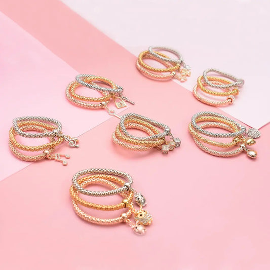 Triple charm trio-Bracelet set